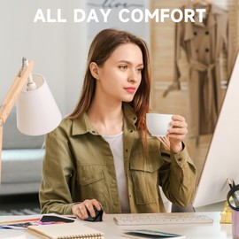 memzuoix Wireless Ergonomic Mouse,Upgraded 2.4G Optical Cordless Mice with 800/1200/1600 DPI,Vertical Computer Wireless Mouse for Laptop,Mac,PC,Desktop (for Right Hand,Large)-Black