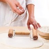 2 Pieces Pizza Plastic Dough Docker Wood Pastry Pizza Roller,