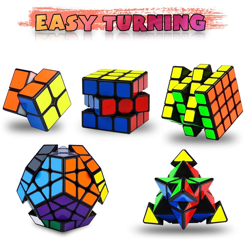Coolzon Speed Cube Set 5 Pack Magic Puzzle Cubes Pyraminx
