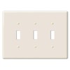 Amerelle 3000TTTBT Metro Wallplate, 3 Toggle, Ceramic, Biscuit, 1-Pack