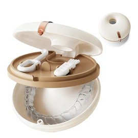 Lumbor37 Protector Bucal y Almacenamiento de Dentaduras Postizas, Elegante Contenedor de Aparatos Dentales, Estuche Ortodóntico Ultradelgado, Conorificios de Ventilación y Herramientas de Extracción