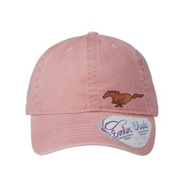 Maddmax Car Art Ford Mustang Running Horse Logo Side Panel Leather Engraved Patch Womens Ponytail High Messy Bun Trucker Hat Cap Dusty Pink/Floral, Small-X-Large