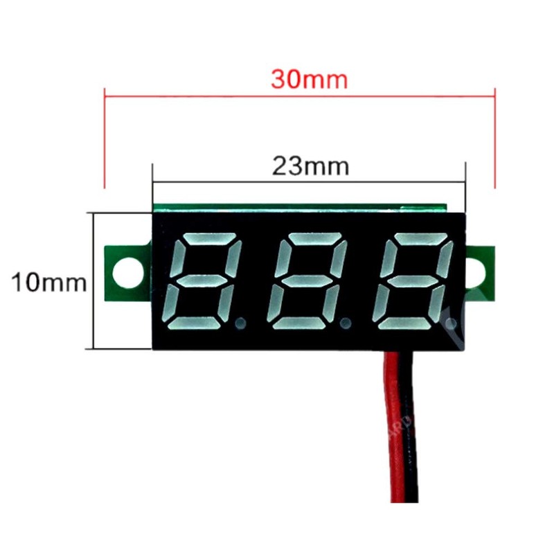 (5 Pack) JacobsParts DC 2.4-30V 2-Wire Voltmeter 3-Digit LED Display