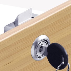 Automatic Tongue Cabinet Drawer Lock (Keyed Alike) Furniture Locker Showcase Lock Drilling Diameter 3/4"/19mm for (3/5"-/15mm -7/8"-/22mm) Door Panel(2 Pack)