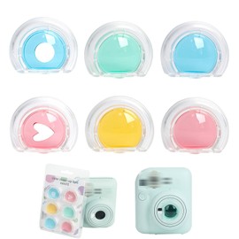 FOSDICK 6 Pieces Photo Filter Sets for Fuji Instax Mini 12, Colour Filter Set, Yellow, Red, Blue, Green, with 2 Patterns, Instant Camera Photo Filter, Coloured Lenses Set Camera Accessories