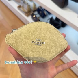 Coach NWT Coach Lemon Shaped Coin Purse CAN30 Silver/Moonlig