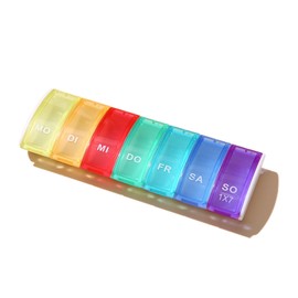 Tablettenbox 7 Tage,Tabletten Medikamentenbox Pill Organizer Box,Tablettendose Tablettenspender Dispenser Persönlicher Fächer Pillenbox Aufbewahrung,Klein Pillendose für Woche Mitnehmen Medikamente