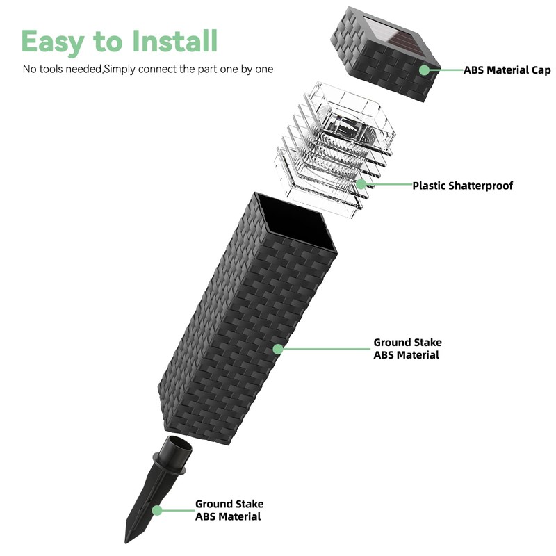 Jyoiat 6 Pack Solar Pathway Lights - Solar Powered Outdoor