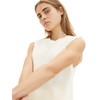 TOM TAILOR Denim Women's Crewneck Sweater Vest, 10348 Gardenia White