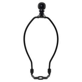 LUORNG Lamp Shaft Holder 8 Inch Black Shade Harp Bracket with 1-1/2 Inch Ball Knob Lamp Cap Suitable for Table and Floor Lamp and Standing Lamp