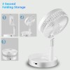 Paddsun Portable Stand Fan Folding Pedestal USB Rechargeable Telescopic Table