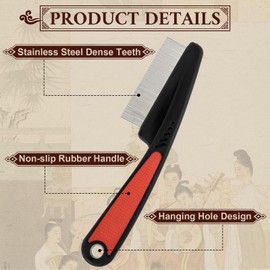 TEAWOO Dandruff Comb, Stainless Steel Fine Tooth Comb, Dandruff Remover, Scalp Sweep Detoxing, Multifunctional Hairbrush