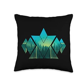 Mountains Vintage Camping Enjoy Hiking Outdoor Activity Fan Throw Pillow