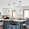 KCO Lighting Mid Century Modern Pendant Chandelier Amber Glass Hanging
