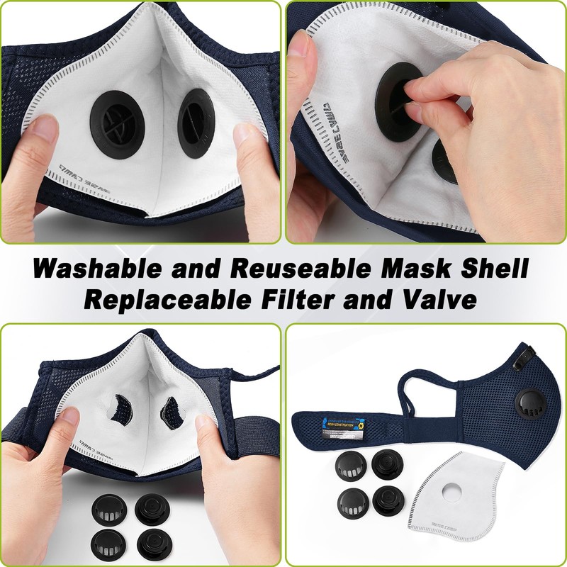 BASE CAMP Family Pack Dust Mask, Breathable Reusable Respirator Mask