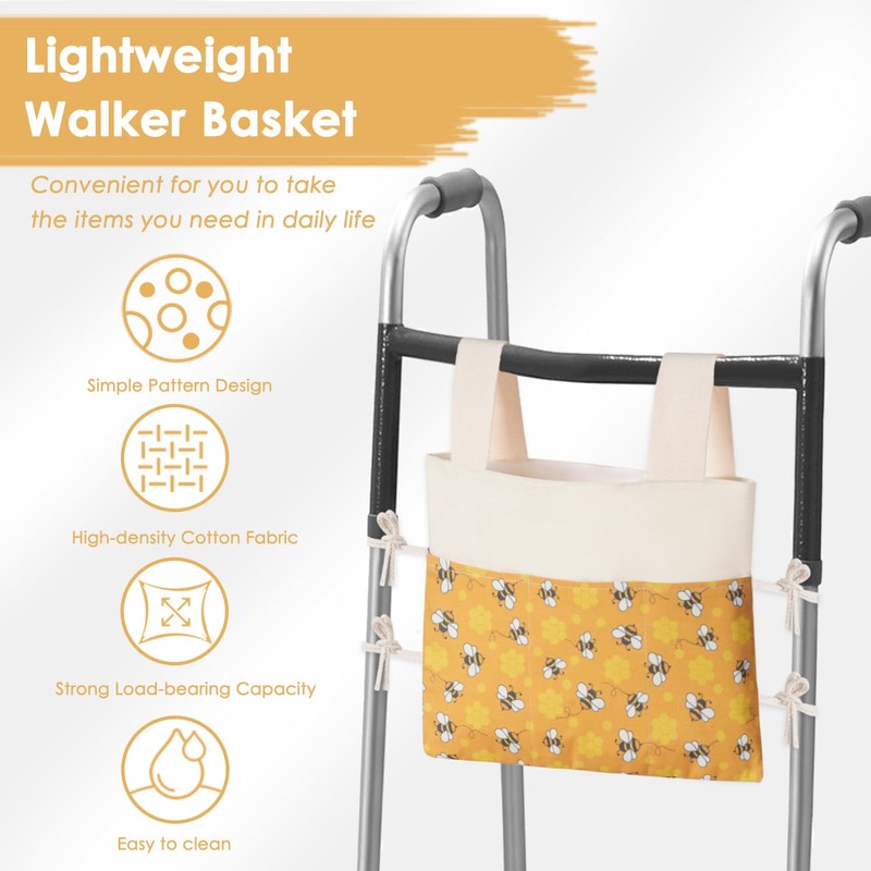 TOGETRUE Walker Bag, Handy Walker Basket with Water Cup Holder,