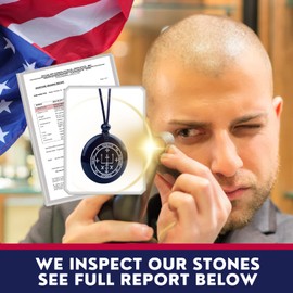 Archangel Raphael Pendant - Protection Necklace - Miraculous Medal for Men and Women - Genuine Black Agate Gemstone - Spiritual Energy Amulet - High Frequency Crystal Pendant - Saint Raphael Sigil