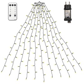 NLNEY Christmas Tree Fairy Lights, 2 m, 400 LEDs, 20 Strands, Christmas Tree Lighting with Star Ring, 8 Modes Christmas Lights, Indoor Outdoor Decoration for Christmas Tree