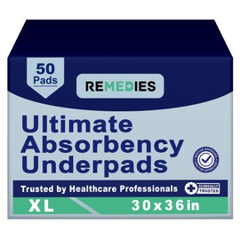 Disposable Bed Pads 30" x 36" - 50 Count - Large Bed Pads for Incontinence - Seniors, Adults & Kids Chucks Pads - Adult Absorbent Incontinence Disposable Underpads for Beds & Furniture