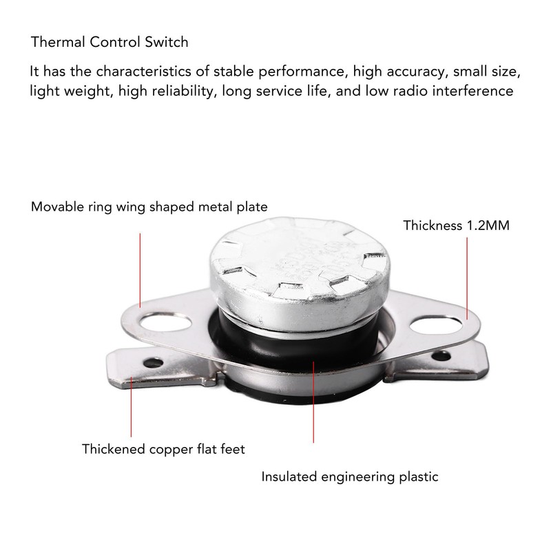 10 Pcs Thermal Switch KSD301 Normally Closed Thermostat Temperature Control