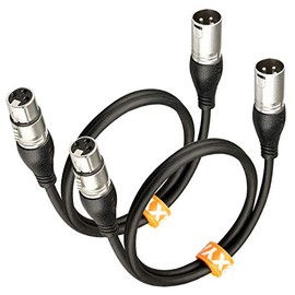 EBXYA Premium DMX Cable with 3 Pins XLR Male to Female Connector - 100 Feet, Black