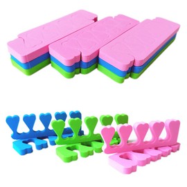 RuiChy 24pcs Toe Separator for Pedicure, 3 Colors 12 Pairs Soft Toe Stretcher Toe Spacer Finger Divider Sponge Toe Cushion for Manicure Art Salon Toe Separator