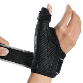 AGPTEK Thumb Support Brace, Thumb Spica Splint for Right & Left Hand, Breathable Thumb & Wrist Support with Metal Splint, Thumb Stabilizer for Arthritis, Tendonitis, Sprains, L