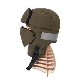 Clakllie Windproof Trooper Trapper Hats Waterproof Eskimo Cap Earflaps Ushanka Russian Hat Snow Ski Caps with Mask,Green