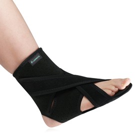 JOMECA Upgraded Drop Foot Brace for Walking with Shoes - Dual Forefoot Support Plates Adjustable Soft AFO, Foot Drop, TBI, ALS, MS, Bone Fracture, Fits Women & Men (Right, S/M)