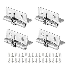 Luomorgo 4 Pcs Spring Loaded Hinges for Cabinets, 1.5 Inch Length Stainless Steel Spring Hinges Self Closing
