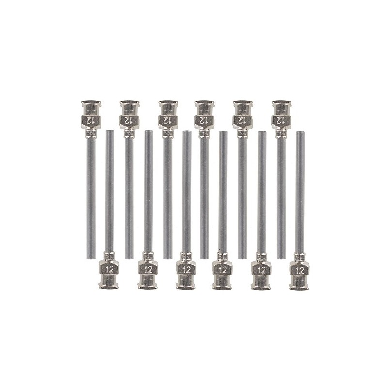 12pcs 1.5" 12Ga Stainless Steel Dispenser Dispensing Blunt Needle Tips