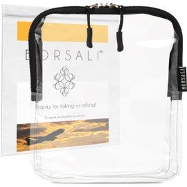 TSA Approved Clear Travel Toiletry Bag - Quart Size Cosmetic Bag for Travel - Carry On & Organize 3-1-1 Liquid Toiletries & More