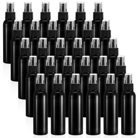 30 Pack Black Empty Spray Bottles, 4oz Plastic Fine Mist Spraying Bottles Small Refillable Sprayer Liquid Containers Portable Misters with Cap Travel Bottle for Perfume, Cleaning, Essential Oil