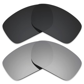 Alphax 2 Pair Polarized Replacement Lenses for Oakley Turbine OO9263 - Black+Titanium