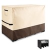 Outdoor Bar Table Set Cover, 84"L x 48"W x 48"H,Beige&Brown