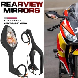 HAONEL Side Rearview Mirror with Turn Signal Light Compatible with HONDA CBR1000RR CBR 1000 RR 2008-2014 Accessories