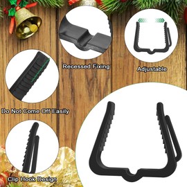 Christmas Light Hangers Clips 1 5/8 inch Fascia Board Clips Hooks Deck Light Clips Holiday Light Clip for Christmas Decoration Roof Gutter Fence in Thickness from 1" to 1 5/8" (Black, 200PCS)