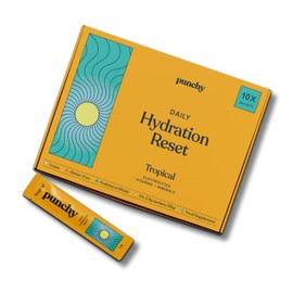 Punchy Drinks Hydration Sachets x10 Tropical - Electrolyte Powder Rehydration Sachet with Sodium, Magnesium, Vitamin C & More - Advanced Powder for Enhanced Hydration & Recovery - Caffeine Free, Vegan