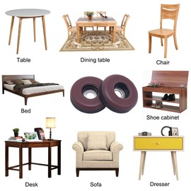 GINOYA Teflon Furniture Sliders, 20pcs 25mm Furniture Glides with Screws for Easy Moving on Carpet Hardwood (Coffee)