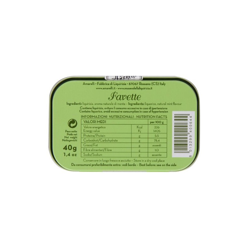 Amarelli, Amarelli Favette Licorice, 40 Gram