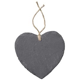Slate Heart with Hanger 15 x 14 cm