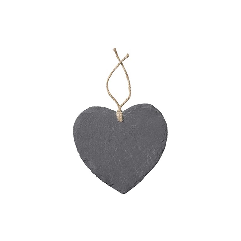 Slate Heart with Hanger 15 x 14 cm