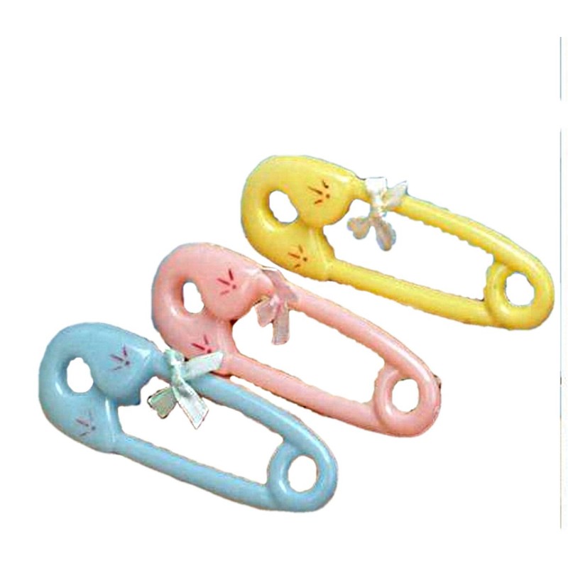 12 Large Diaper Pins Baby Shower Favor 4.5" Long Pink