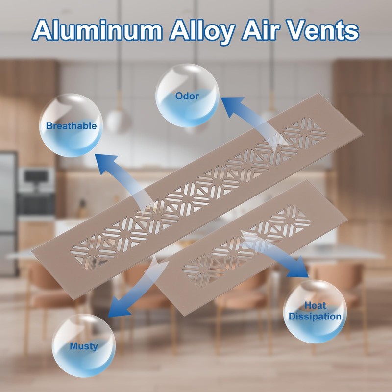 uxcell 2Pcs Aluminum Alloy Air Vents, 250 x 50mm /