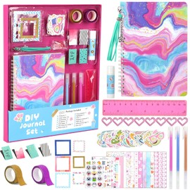 GROFIS DIY Journal Set for Girls, Scrapbook & Diary Stationery Set, Art and Craft Kits, Diary Stuff for Tweens Teens, Christmas Birthday Gifts for 8-14 Years Girls