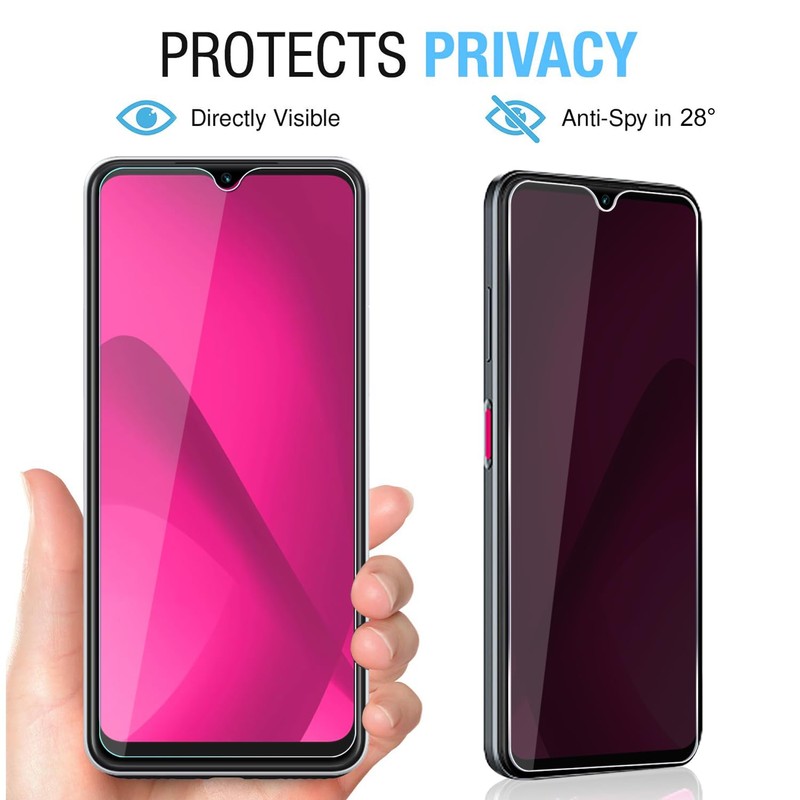 Anbzsign 2 Pack for T-Mobile Revvl 8 Pro Privacy Tempered