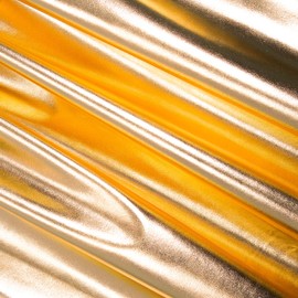 FabricLA | Gold Polyester Fabric | Metallic Foil Lame Spandex Material | 4-Way Stretch Knit Fabric | 60" Inches Wide | Polyester Fabric by The Yard for Dancewear, Costumes & Decoration - 1 Yard