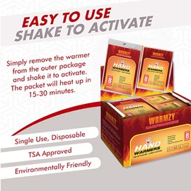 (40-Pairs / 80 Warmers) Hand & Body Warmers - Air Activated Heating Packs for Hands, Toes and Body - Safe and Odorless - 8 Hours of Continuous Heat - TSA Approved