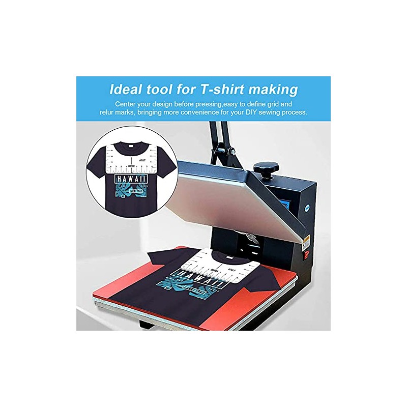 4 Piezas Guía de Regla Vinilo para Camisetas Alineación Reglas