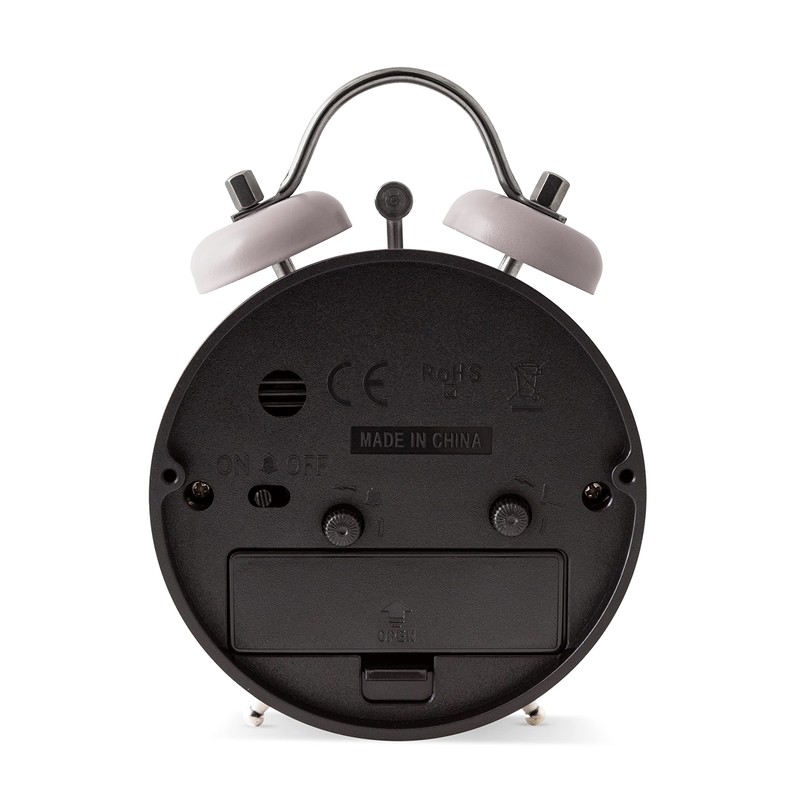 Acctim Haven Analogue Faux Double Bell Small Alarm Clock (Mocha)